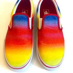 Vans Slip-On Rainbow Glitter Shoes Size 5